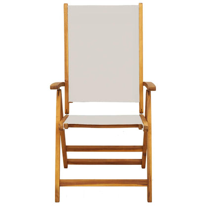 Folding Garden Chairs 8 pcs Solid Wood Acacia and Textilene