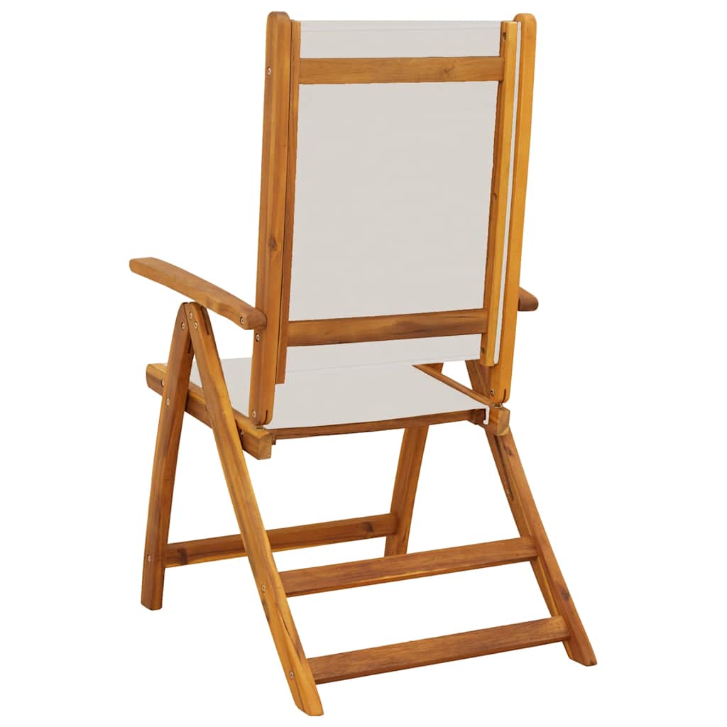 Folding Garden Chairs 8 pcs Solid Wood Acacia and Textilene