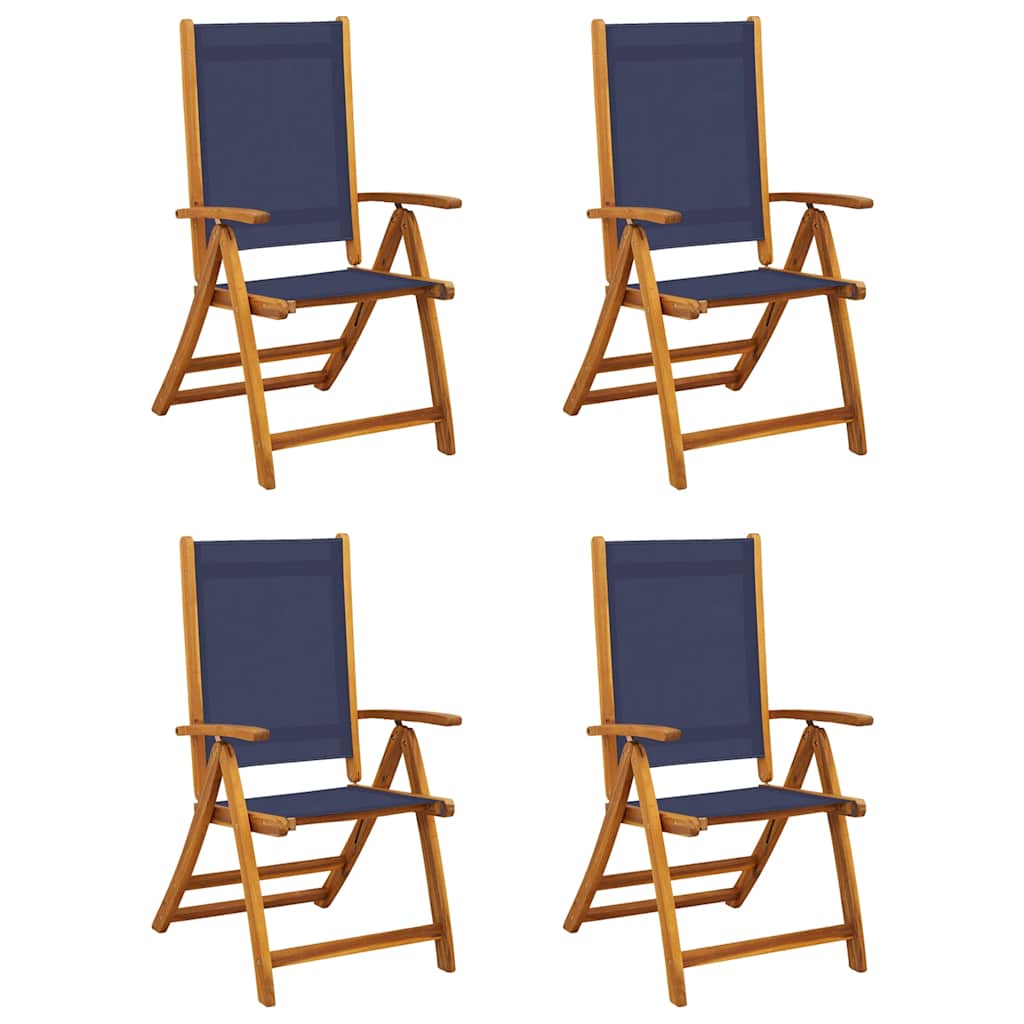 Folding Chairs 4 pcs Solid Wood Acacia and Textilene