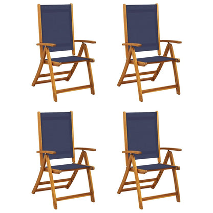 Folding Chairs 4 pcs Solid Wood Acacia and Textilene