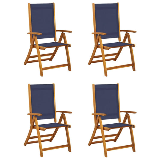 Folding Chairs 4 pcs Solid Wood Acacia and Textilene