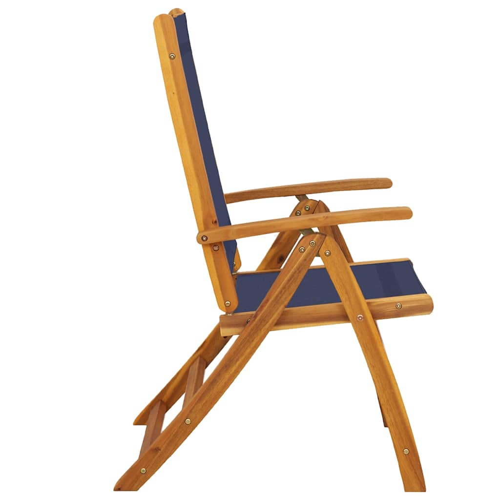 Folding Chairs 4 pcs Solid Wood Acacia and Textilene