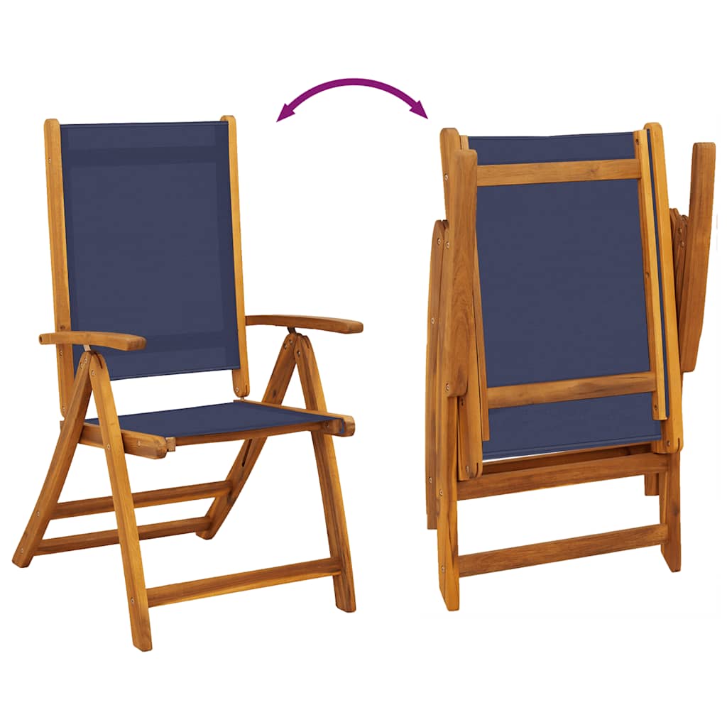 Folding Chairs 4 pcs Solid Wood Acacia and Textilene