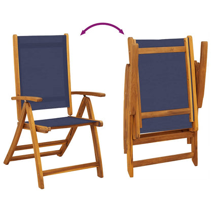 Folding Chairs 4 pcs Solid Wood Acacia and Textilene