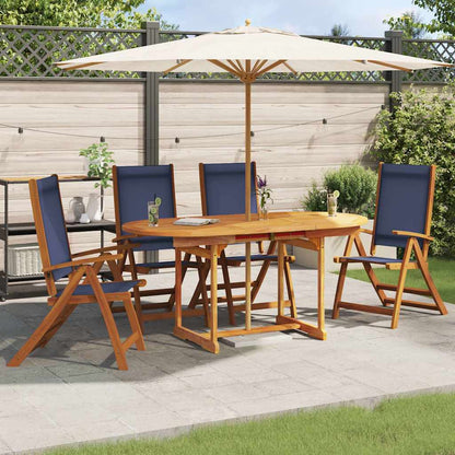 Folding Chairs 4 pcs Solid Wood Acacia and Textilene