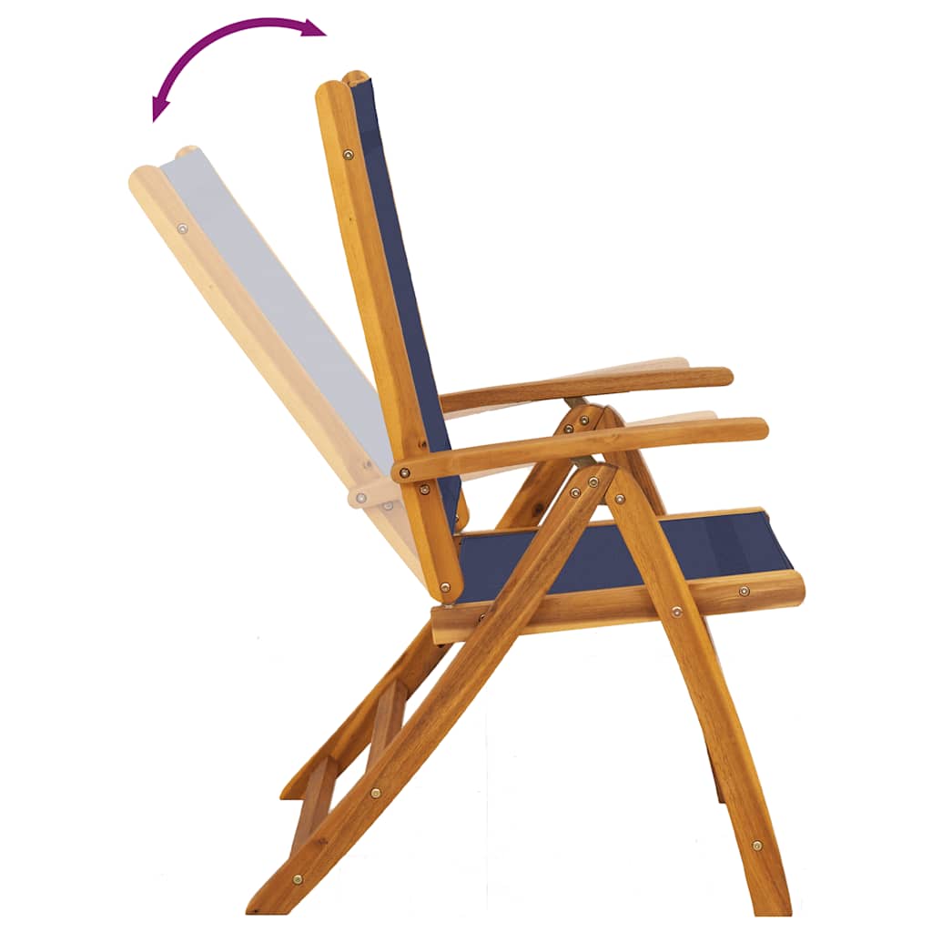 Folding Garden Chairs 6 pcs Solid Wood Acacia and Textilene