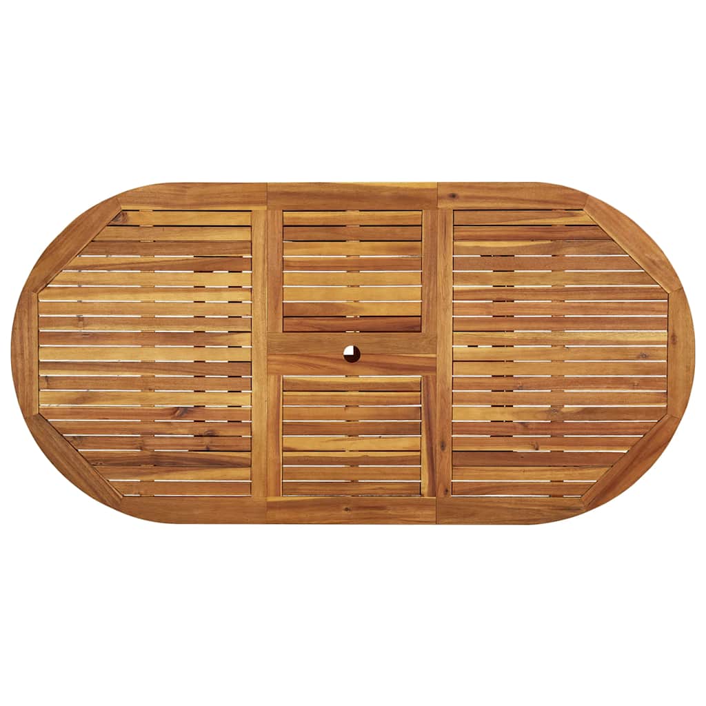7 Piece Garden Dining Set Solid Wood Acacia and Textilene