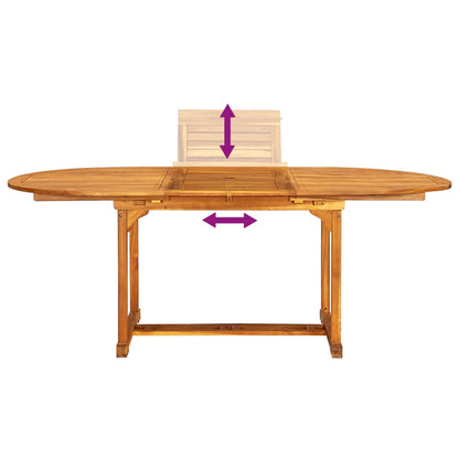 7 Piece Garden Dining Set Solid Wood Acacia and Textilene