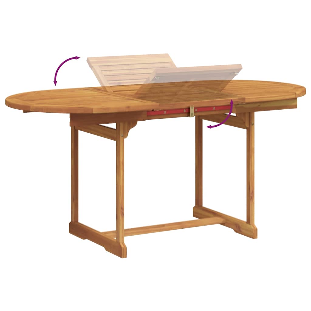 7 Piece Garden Dining Set Solid Wood Acacia and Textilene