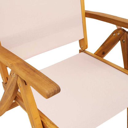 5 Piece Garden Dining Set Solid Wood Acacia and Textilene