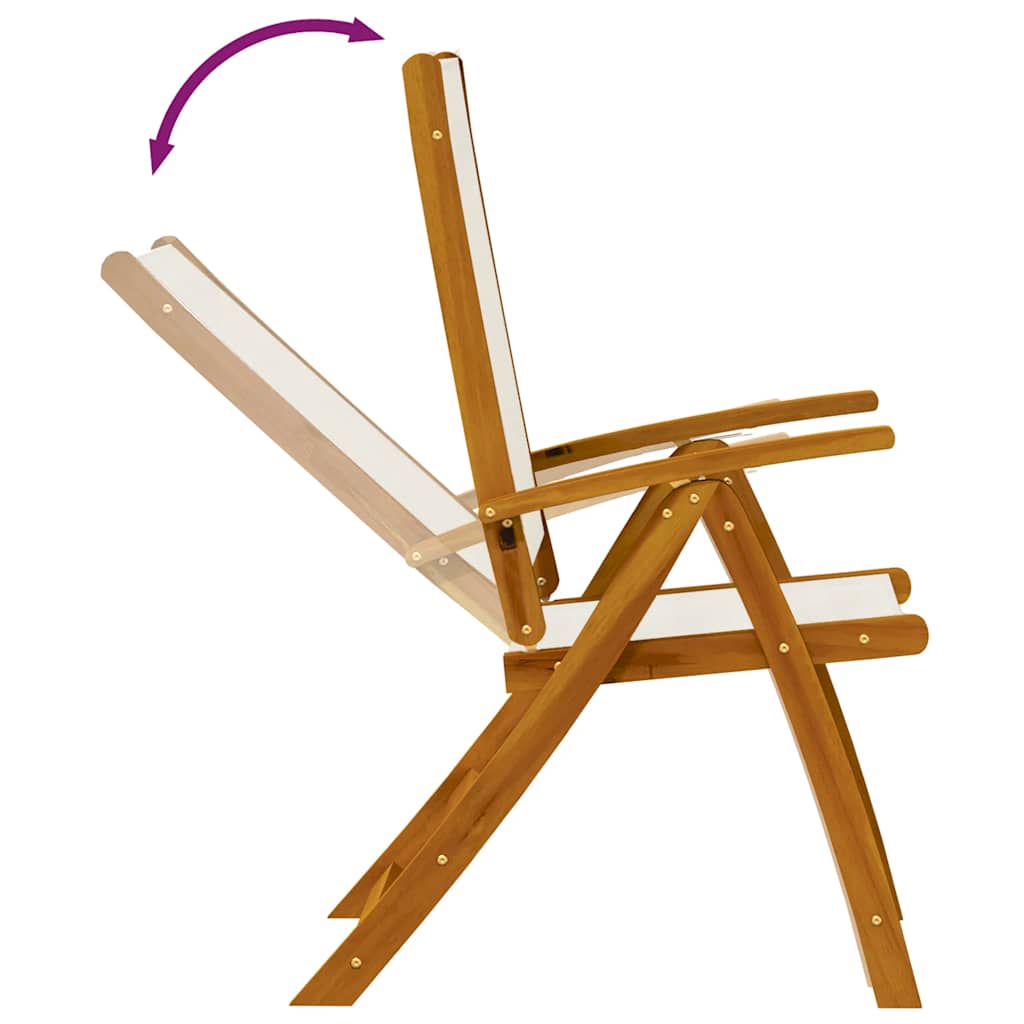 5 Piece Garden Dining Set Solid Wood Acacia and Textilene