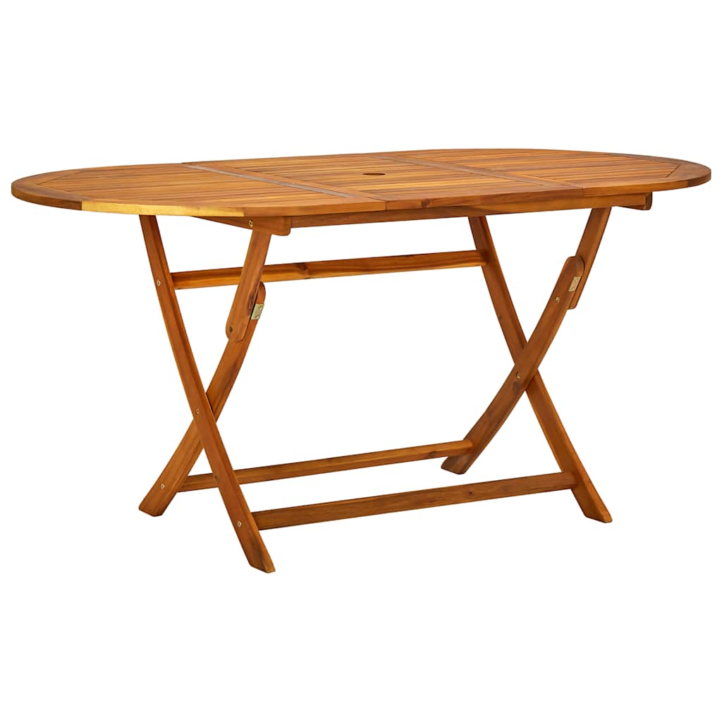 7 Piece Garden Dining Set Solid Wood Acacia and Textilene