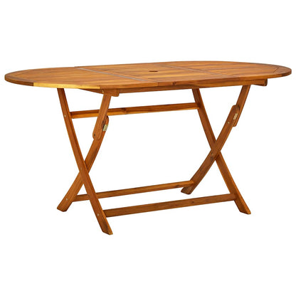 7 Piece Garden Dining Set Solid Wood Acacia and Textilene