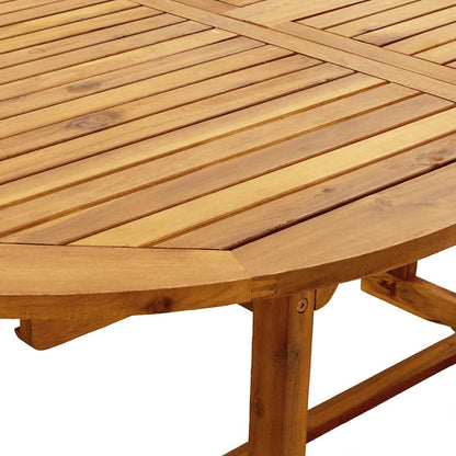 7 Piece Garden Dining Set Solid Wood Acacia and Textilene