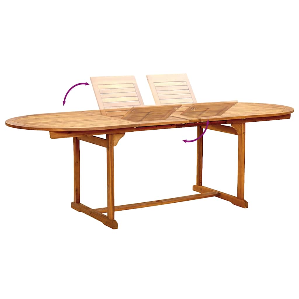 9 Piece Garden Dining Set Solid Wood Acacia and Textilene