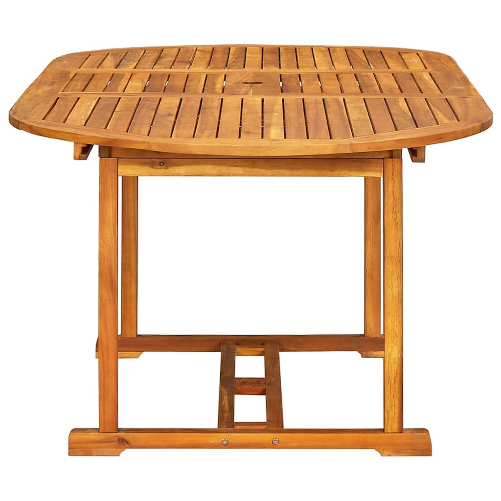 5 Piece Garden Dining Set Solid Wood Acacia and Textilene