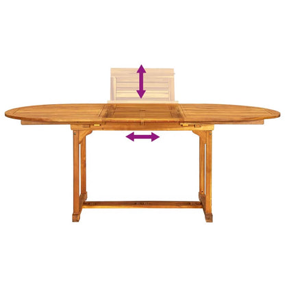 7 Piece Garden Dining Set Solid Wood Acacia and Textilene