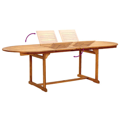9 Piece Garden Dining Set Solid Wood Acacia and Textilene