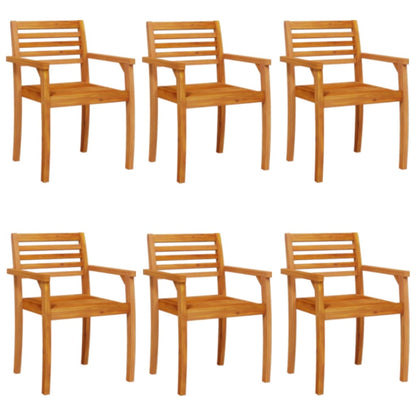 Garden Chair | Set of 6 | Natural Acacia | Solid Acacia wood | Standard