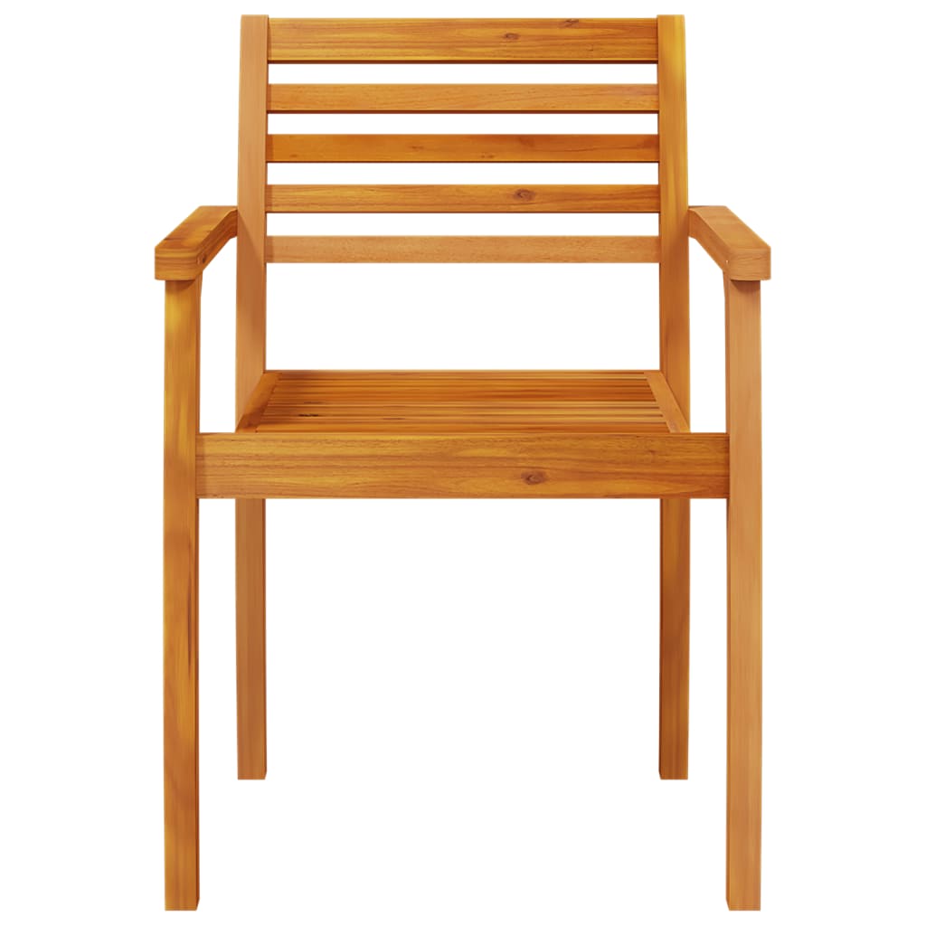 Garden Chair | Set of 6 | Natural Acacia | Solid Acacia wood | Standard