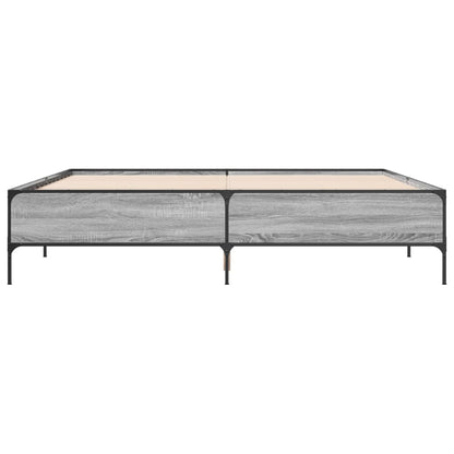 Bed Frame without Mattress Grey Sonoma 200x200 cm