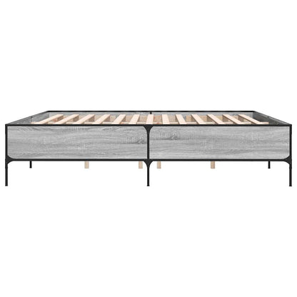 Bed Frame without Mattress Grey Sonoma 200x200 cm