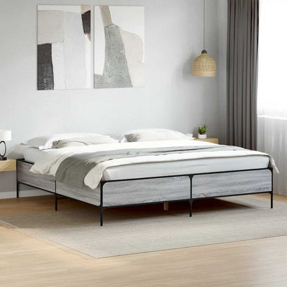 Bed Frame without Mattress Grey Sonoma 200x200 cm