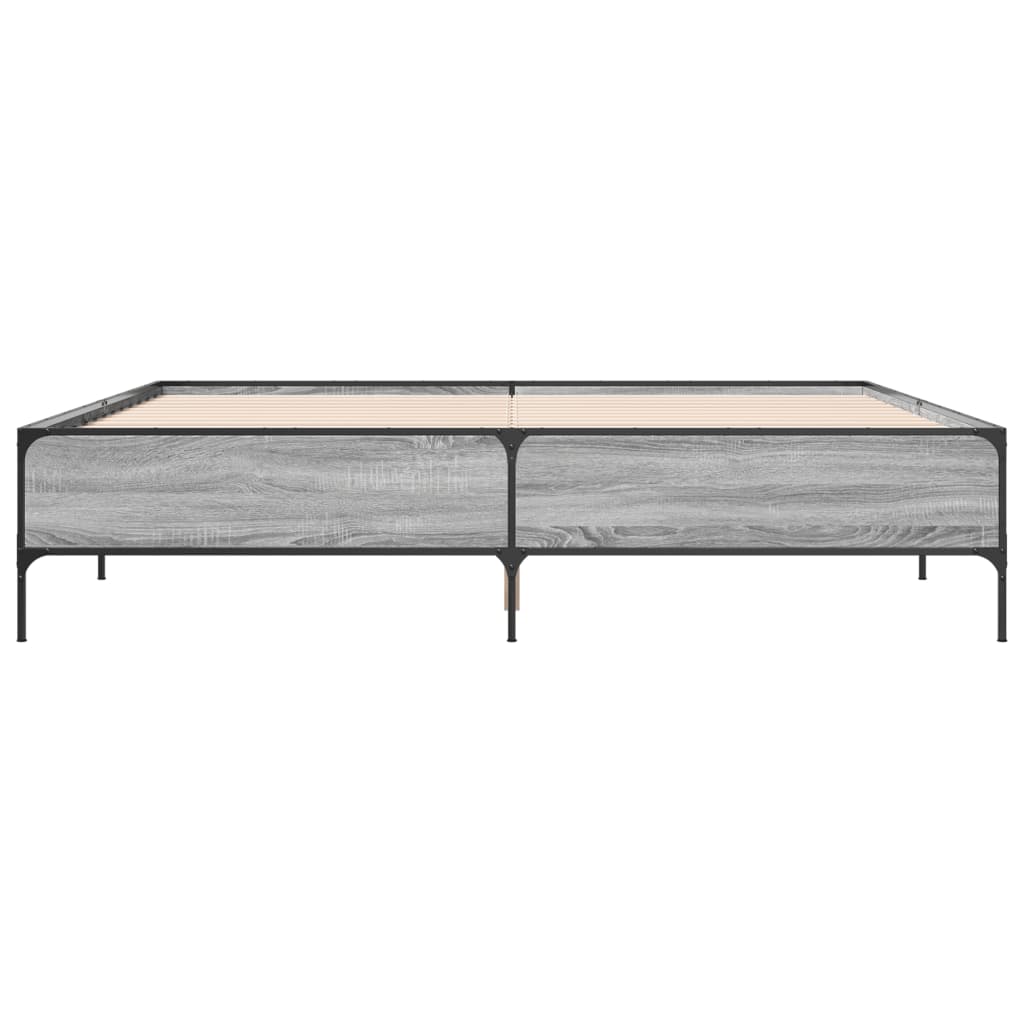 Bed Frame without Mattress Grey Sonoma 180x200 cm Super King