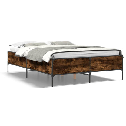 Bed Frame without Mattress Smoked Oak 160x200 cm