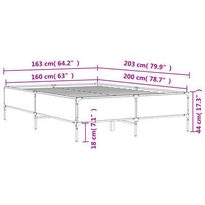 Bed Frame without Mattress Smoked Oak 160x200 cm