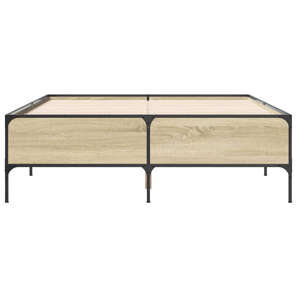 Bed Frame without Mattress Sonoma Oak 150x200 cm King Size