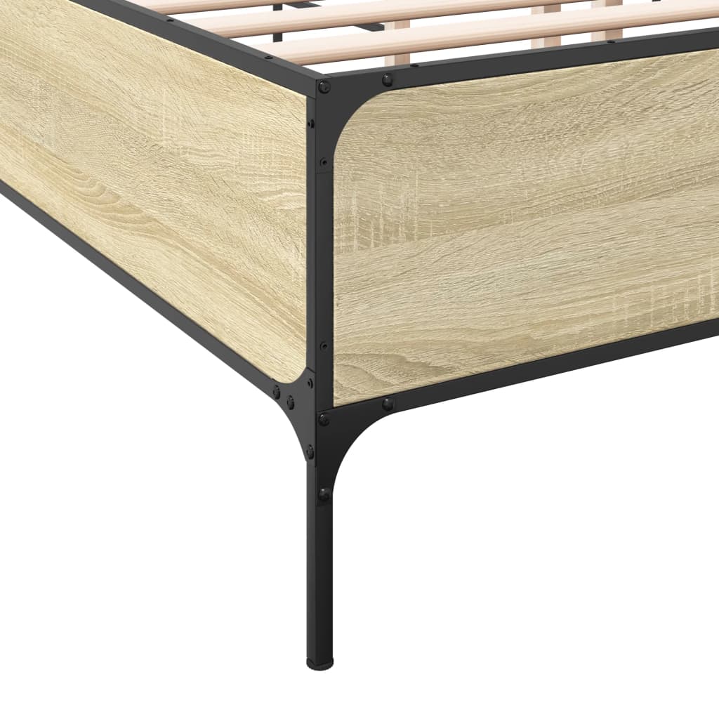 Bed Frame without Mattress Sonoma Oak 150x200 cm King Size
