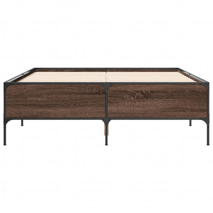 Bed Frame without Mattress Brown Oak 150x200 cm King Size
