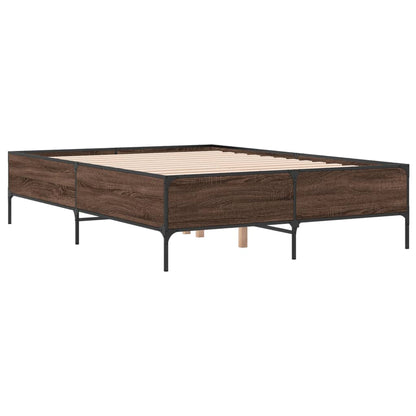 Bed Frame without Mattress Brown Oak 150x200 cm King Size