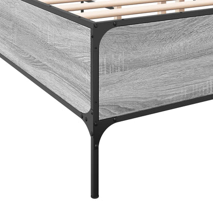 Bed Frame without Mattress Grey Sonoma 140x200 cm