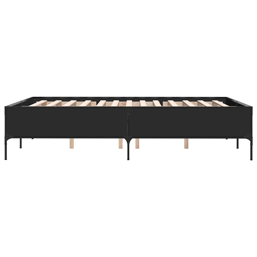 Bed Frame without Mattress Black 120x200 cm