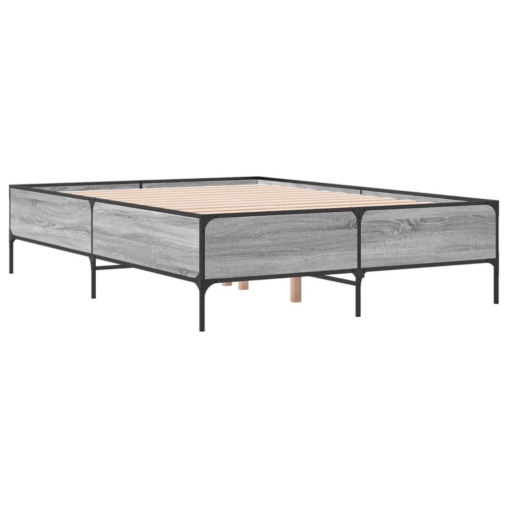 Bed Frame without Mattress Grey Sonoma 120x200 cm