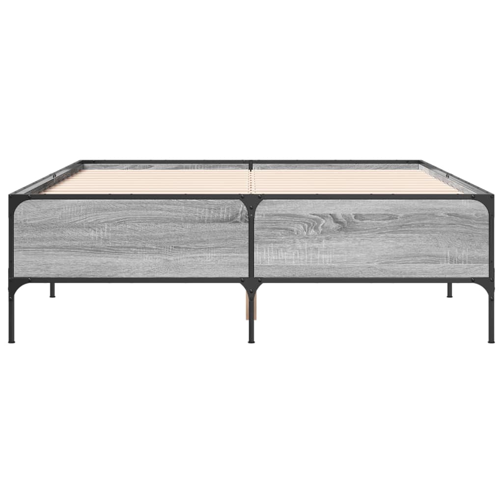 Bed Frame without Mattress Grey Sonoma 120x200 cm