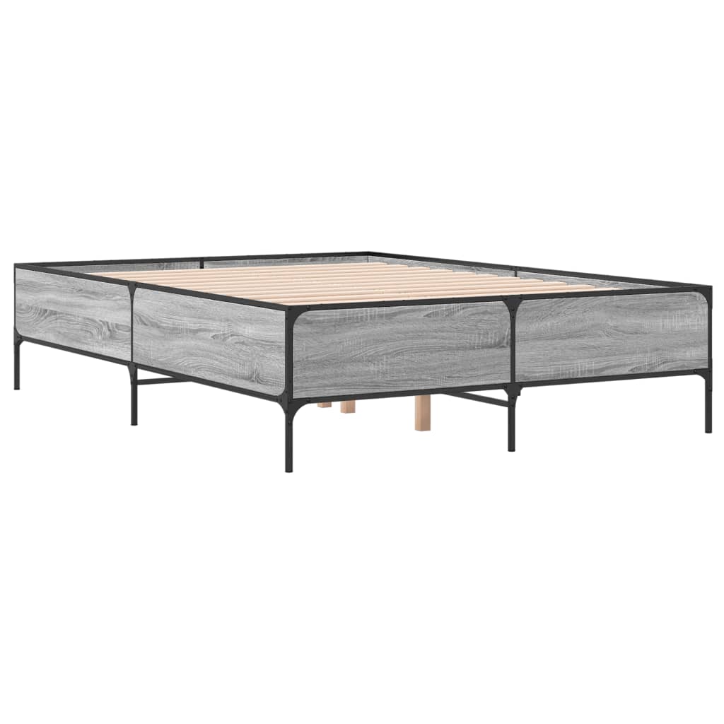 Bed Frame without Mattress Grey Sonoma 120x200 cm