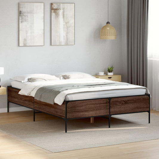 Bed Frame without Mattress Brown Oak 120x200 cm