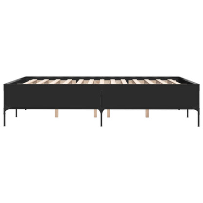 Bed Frame without Mattress Black 140x190 cm