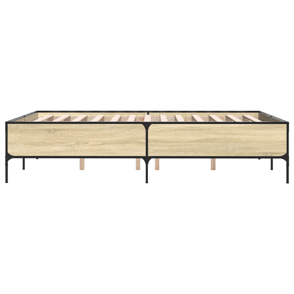 Bed Frame without Mattress Sonoma Oak 140x190 cm
