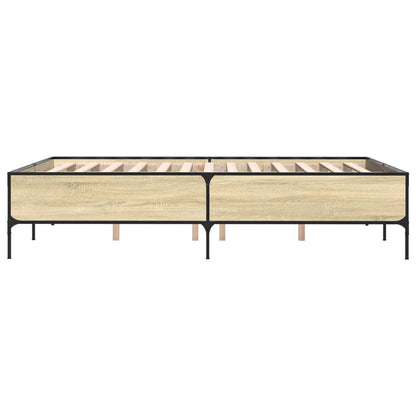 Bed Frame without Mattress Sonoma Oak 140x190 cm