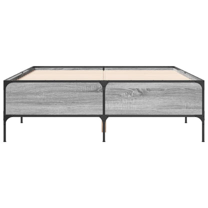 Bed Frame without Mattress Grey Sonoma 140x190 cm