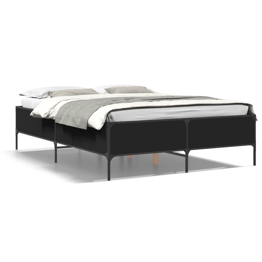 Bed Frame without Mattress Black 135x190 cm Double