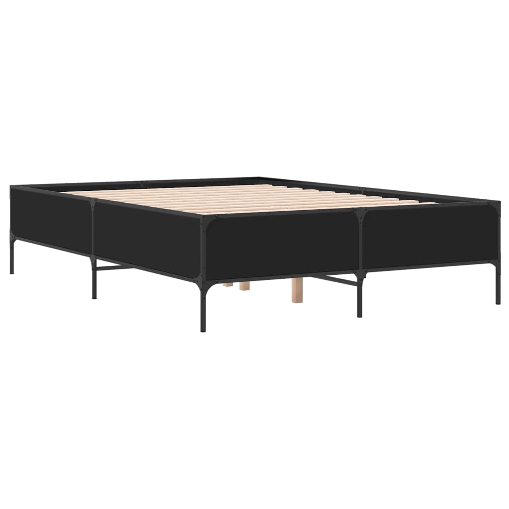 Bed Frame without Mattress Black 135x190 cm Double