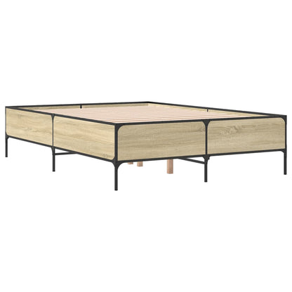 Bed Frame without Mattress Sonoma Oak 135x190 cm Double