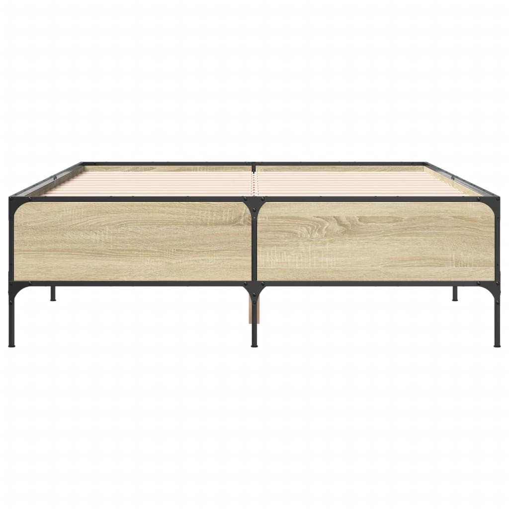 Bed Frame without Mattress Sonoma Oak 135x190 cm Double