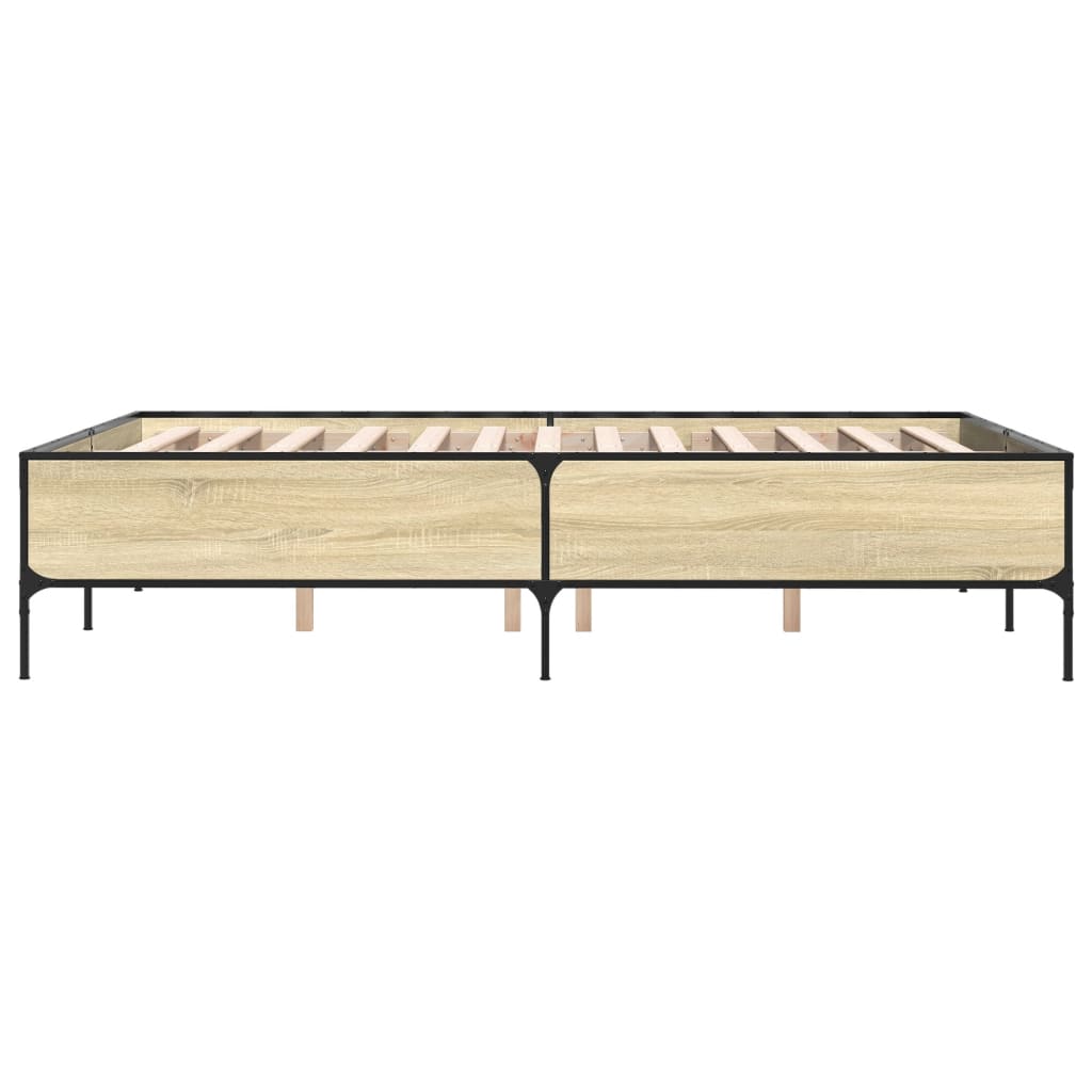 Bed Frame without Mattress Sonoma Oak 135x190 cm Double