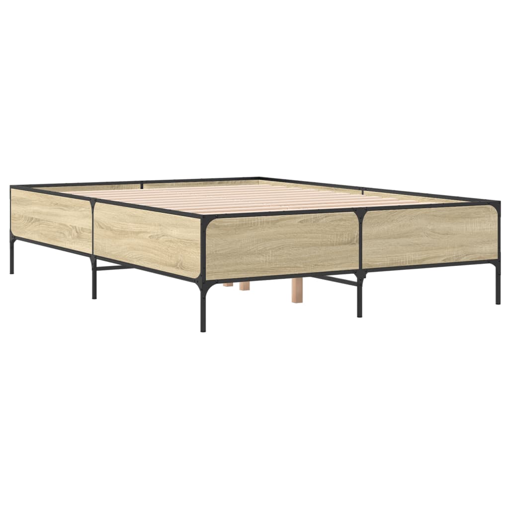 Bed Frame without Mattress Sonoma Oak 135x190 cm Double